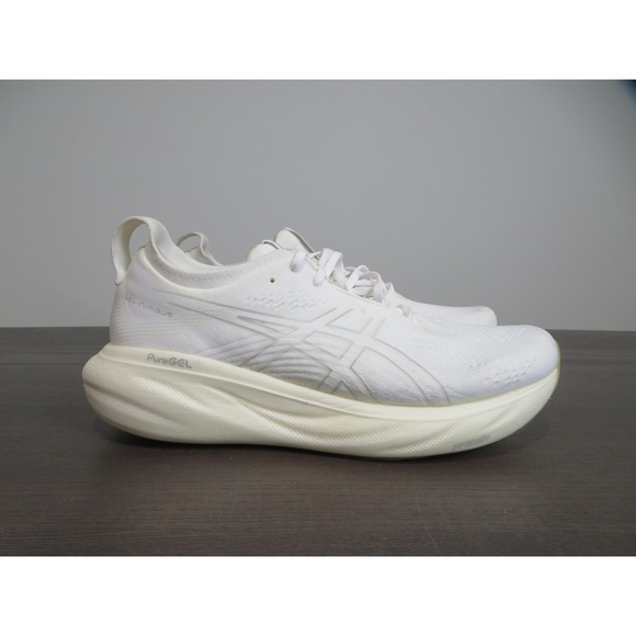 Asics GEL-Nimbus 25 Shoes Mens Size 12 White Running Sneakers 1011B547 Road